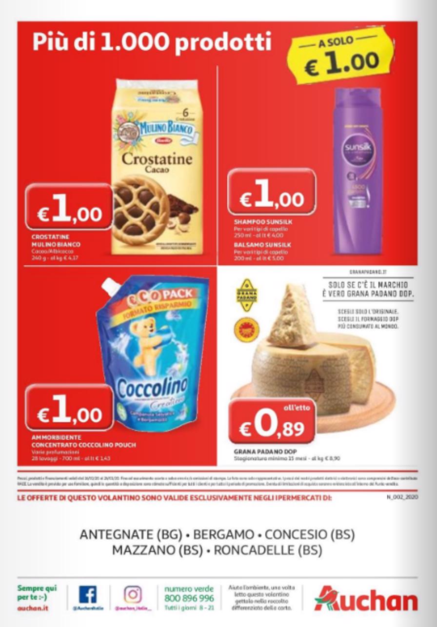 Volantino Auchan A meno di 1 euro dal 29 Marzo al 6 Aprile 2016